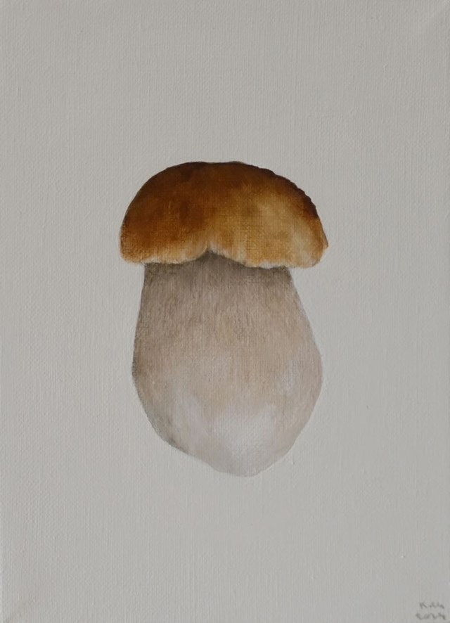 Living room painting by Klaudia Choma titled Boletus edulis VI