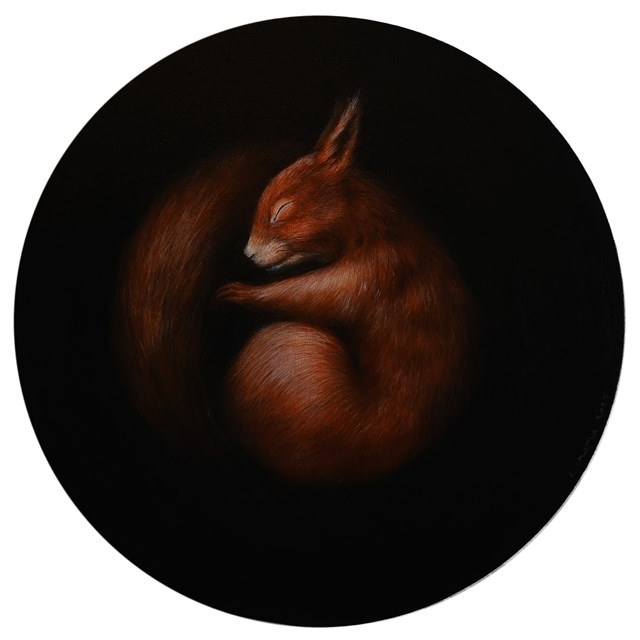 Living room painting by Klaudia Choma titled Squirrel