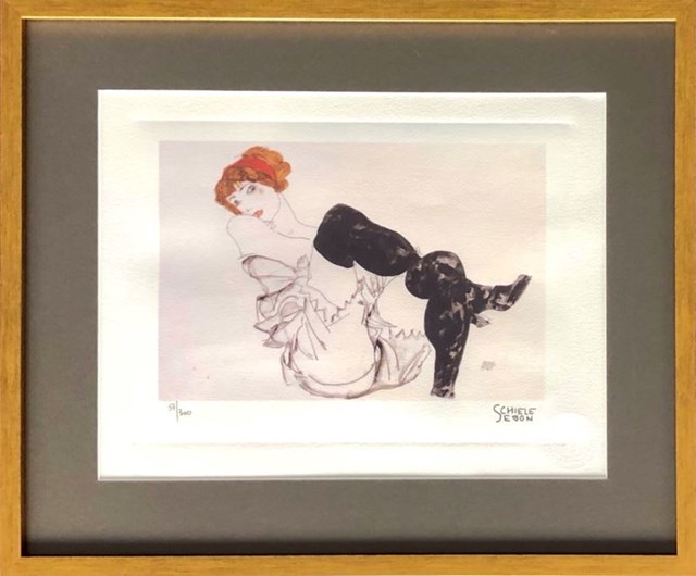 Grafika do salonu artysty Egon Schiele pod tytułem Lady 2, 37/300