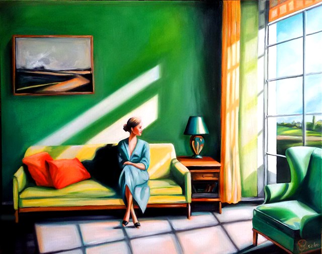 Living room painting by Joanna Buszko titled Longing II