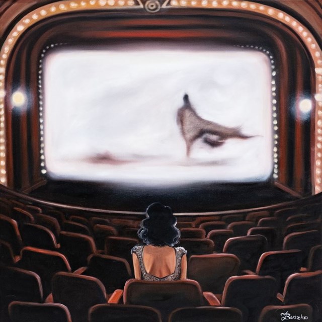 Living room painting by Joanna Buszko titled A Completely Different Story