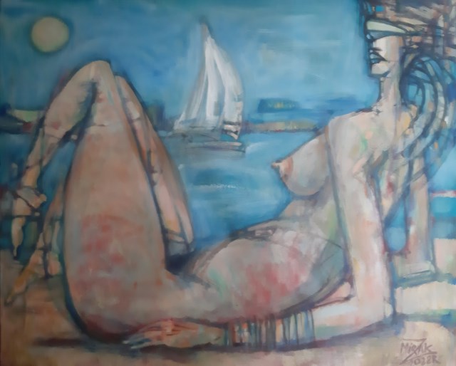Obraz do salonu artysty Mirosław Zakrzewski pod tytułem Kobieta na plaży III