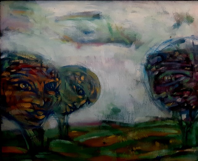 Obraz do salonu artysty Mirosław Zakrzewski pod tytułem Drzewa-twarze