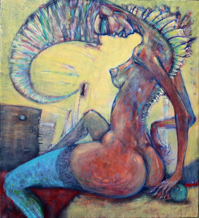 Obraz do salonu artysty Mirosław Zakrzewski pod tytułem Akt. Kobieta Kameleon