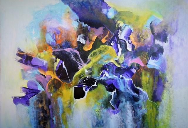 Obraz do salonu artysty Alicja Wysocka pod tytułem Abstrakcja z fioletem II