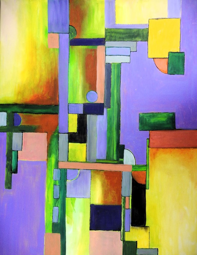 Living room painting by Alicja Wysocka titled Geometryczna abstrakcja