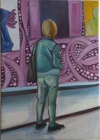 Obraz do salonu artysty Krzysztof Bucior pod tytułem Wizyta w galerii