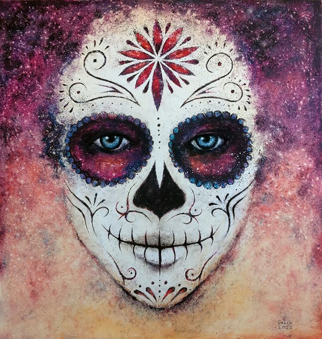 Obraz do salonu artysty Sławomir Gruca pod tytułem Mascara de la Muerte IV