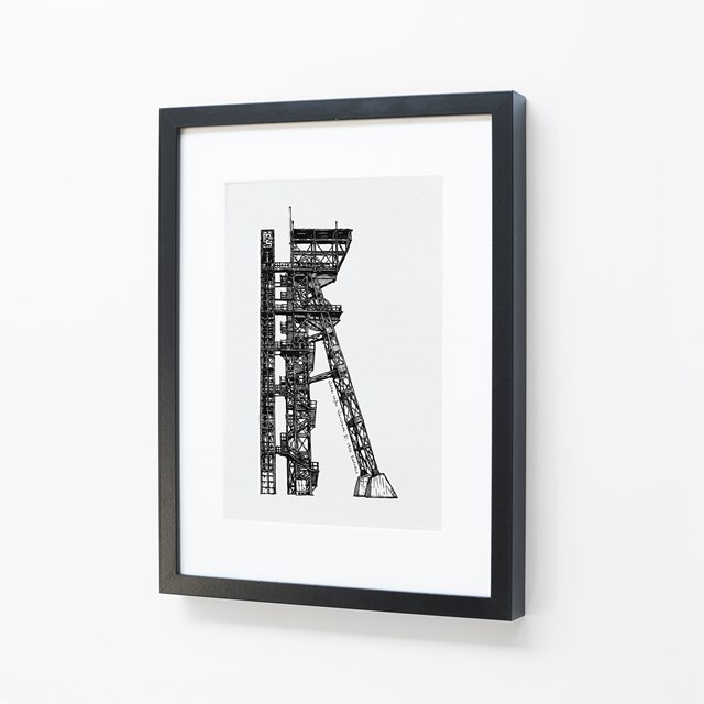 Living room print by Aleksander Babich i Anastazja Alfiorova titled The tower shaft "Warszawa II"