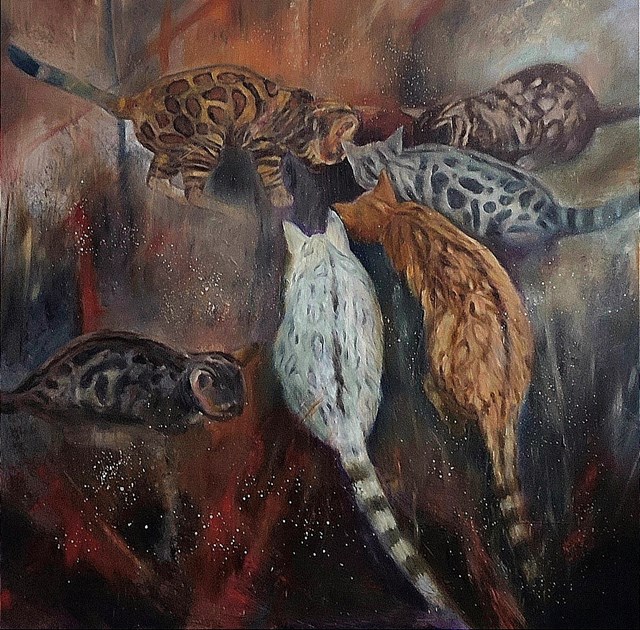 Living room painting by Joanna Drzewiecka-Popis titled CURIOSITY