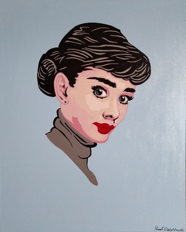 Obraz do salonu artysty Piotr i Paweł Cielątkowski pod tytułem Błękitna Audrey Hepburn