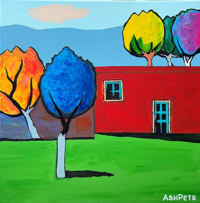Obraz do salonu artysty Ashot Petrosyan pod tytułem Dom we wsi