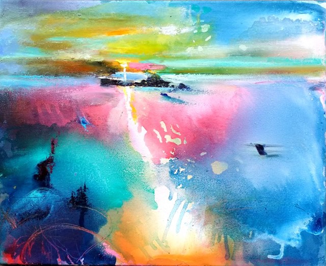 Living room painting by Włodzimierz Draczyński titled Morning light