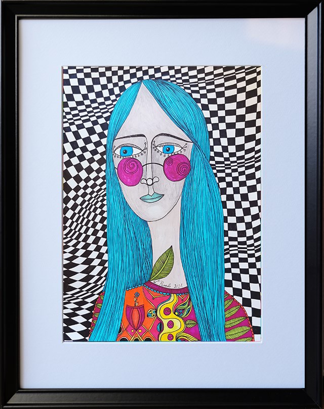 Obraz do salonu artysty Luiza Poreda pod tytułem Behind pink glasses