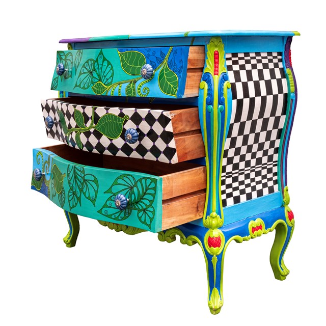 Hand-painted chest of drawers - visualisation by Luiza Poreda