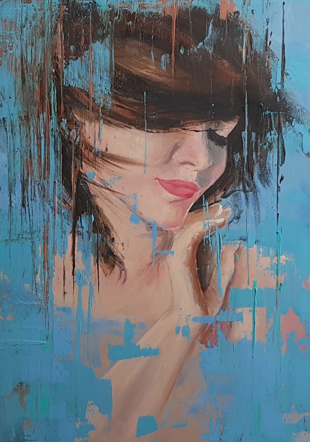 Obraz do salonu artysty Karolina Majer pod tytułem Błękitna zmysłowość