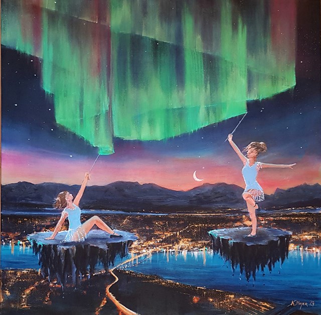 Obraz do salonu artysty Karolina Majer pod tytułem Astro bajki - zorza polarna