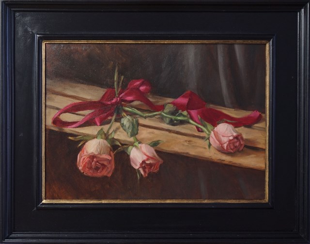 Living room painting by Klaudia Zielińska titled "Roses"