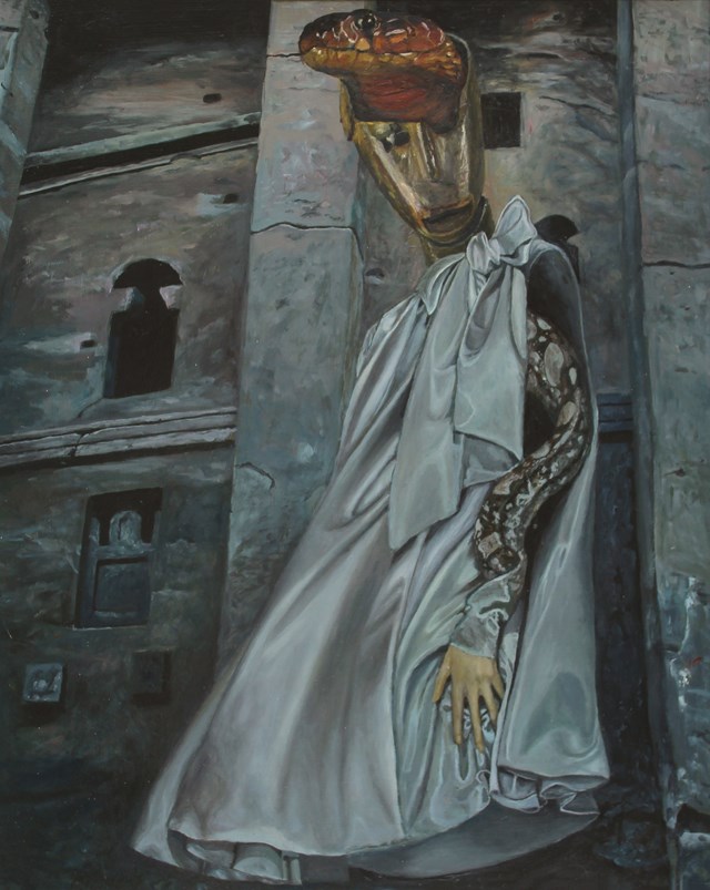 Obraz do salonu artysty Mariusz Cichoń pod tytułem Strażnik świątyni