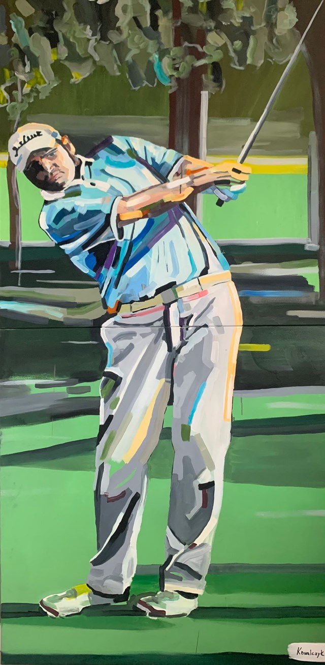 Living room painting by Błażej Kowalczyk titled GOLF