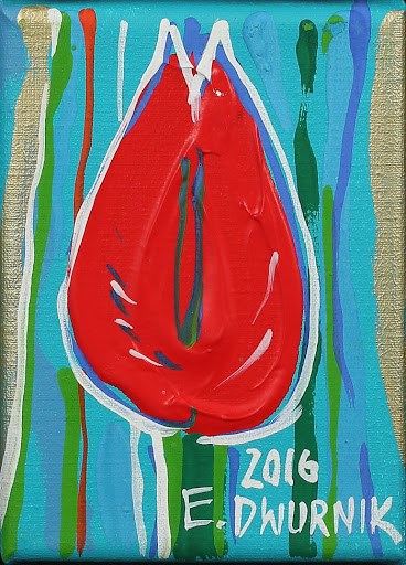 Obraz do salonu artysty Edward Dwurnik pod tytułem Czerwony tulipan