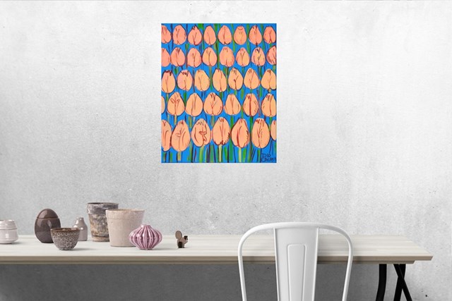 Różowe tulipany - wizualizacja pracy autora Edward Dwurnik