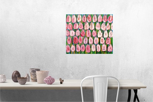 Różowe tulipany - wizualizacja pracy autora Edward Dwurnik