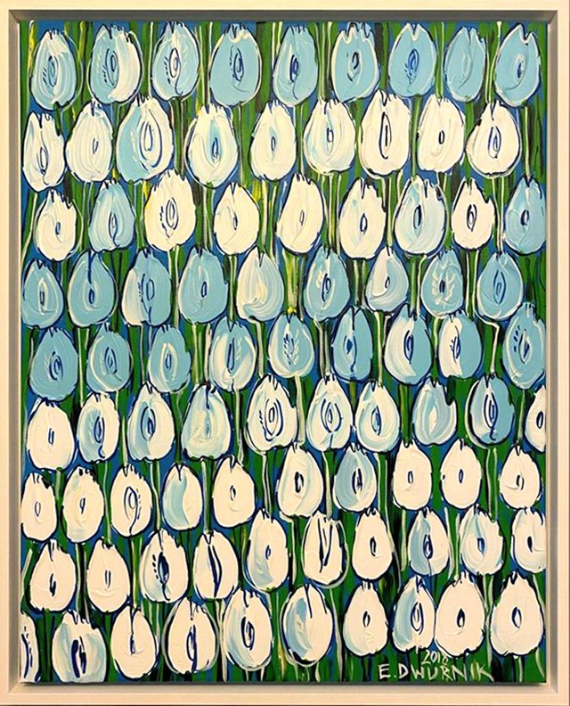 Obraz do salonu artysty Edward Dwurnik pod tytułem Błękitne tulipany
