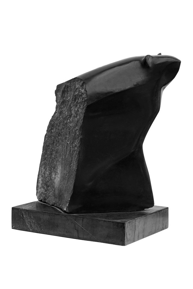 Living room sculpture by Krzysztof Pawłowski titled Modernist black bear