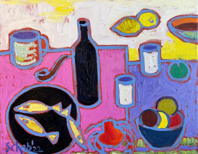 Living room painting by David Schab titled Sailor’s breakfast 