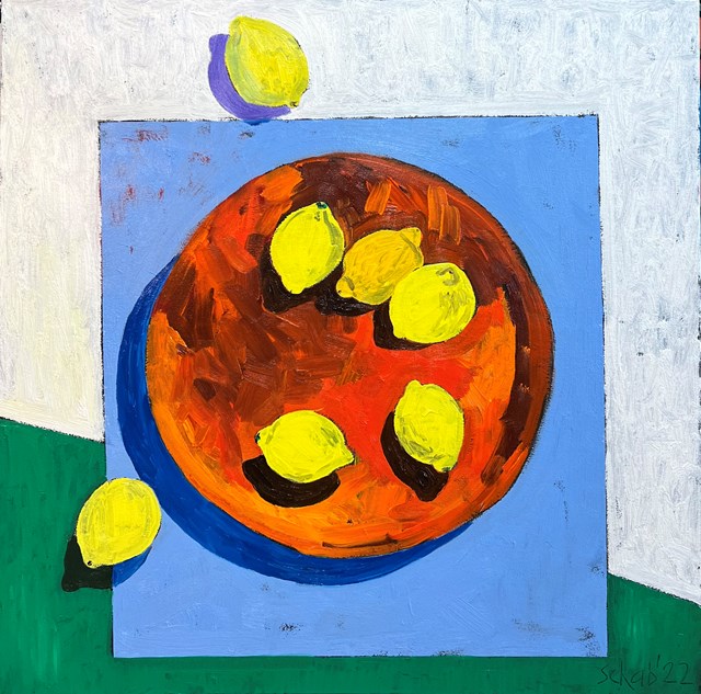 Living room painting by David Schab titled Seven lemons 