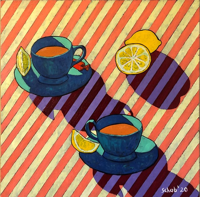 Living room painting by David Schab titled Teatime