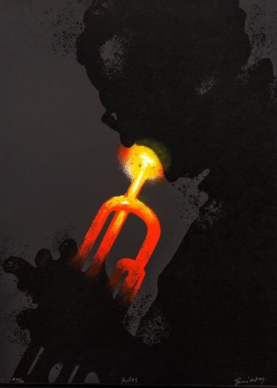 Grafika do salonu artysty Waldemar Świerzy pod tytułem Miles Davis