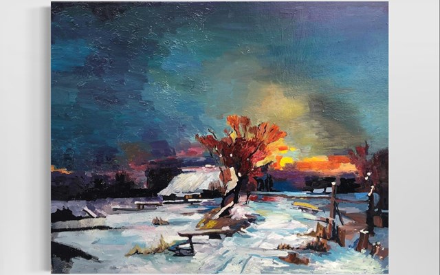 Living room painting by Anzhela Tistyk titled Winter evening 