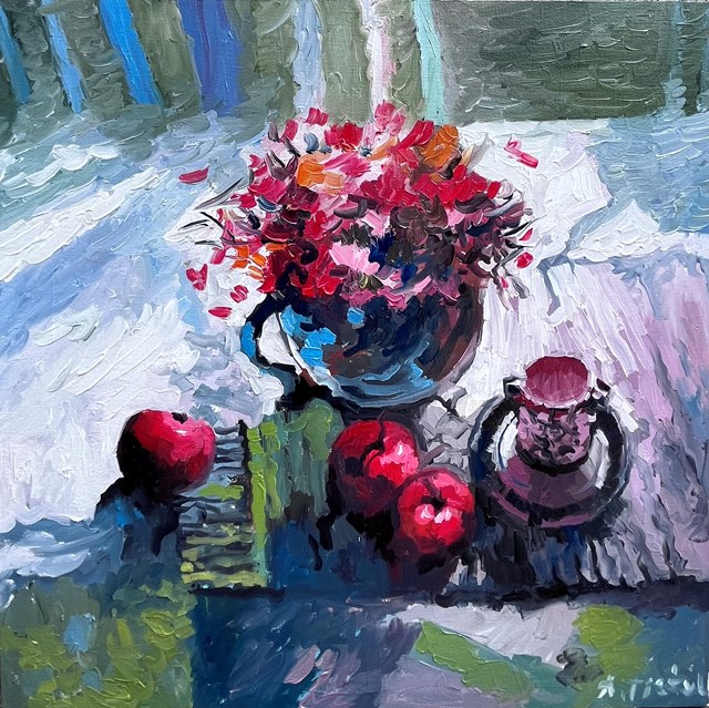 Living room painting by Anzhela Tistyk titled Morning Tea 