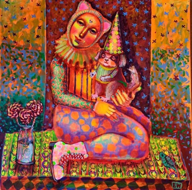 Living room painting by Emilia Waszak titled Tenderness