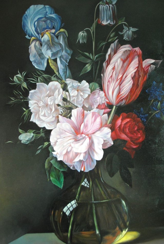 Obraz do salonu artysty Lesya Rygorczuk pod tytułem Dutch still life with flowers