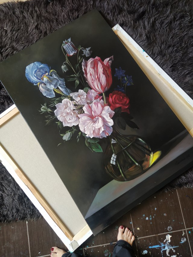 Dutch still life with flowers - wizualizacja pracy autora Lesya Rygorczuk