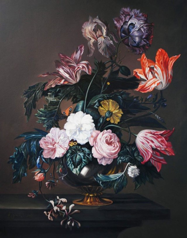 Obraz do salonu artysty Lesya Rygorczuk pod tytułem Dutch still life with flowers II