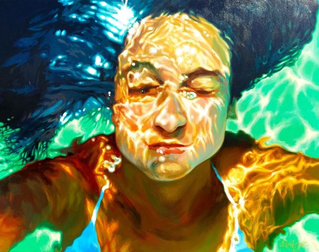 Obraz do salonu artysty Lesya Rygorczuk pod tytułem Underwater kiss of the sun