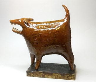 Rzeźba do salonu artysty Bogusław Dobrowolski pod tytułem Obrońca kotów 