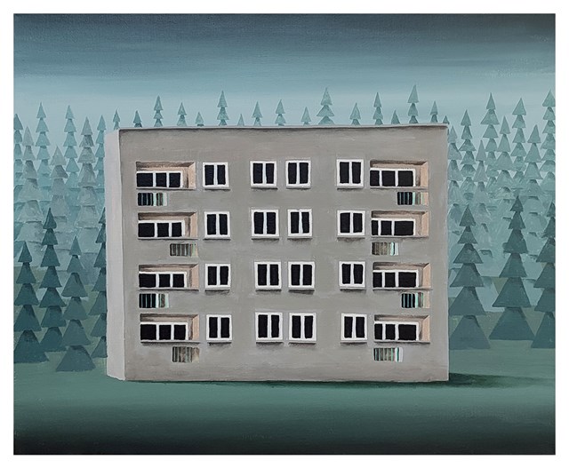 Living room painting by Tomasz Radecki titled bez tytułu