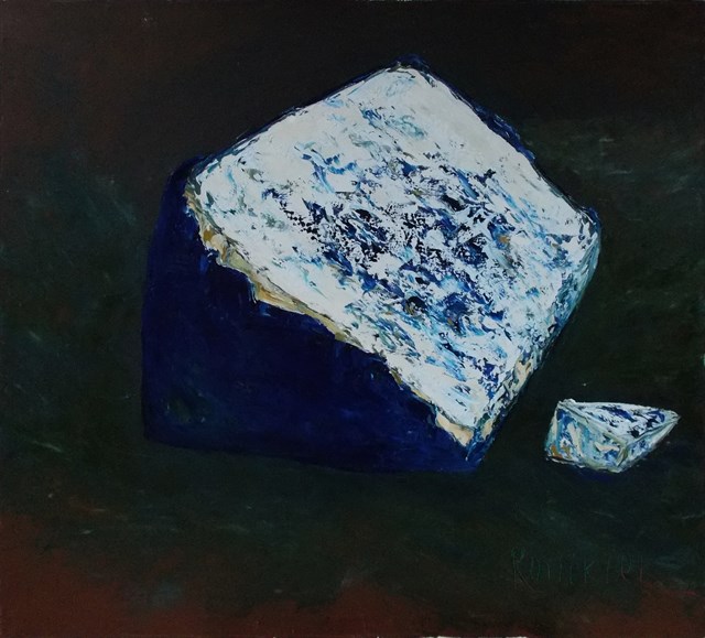 Living room painting by Alla Ronikier titled Cheese with noble mold
