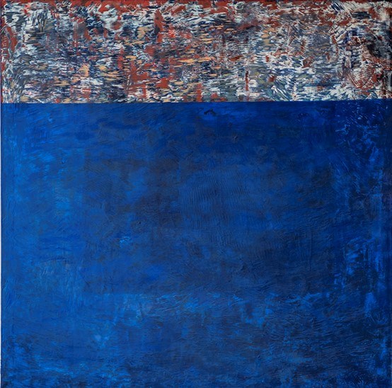 Living room painting by Beniamin Cierniak titled "Blue Monday"