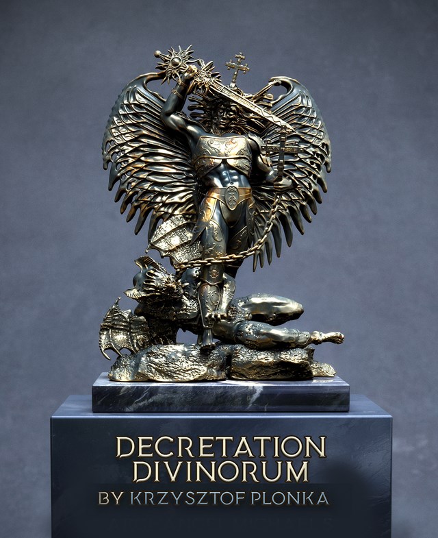 Living room sculpture by Krzysztof Płonka titled Decretation Divinorum