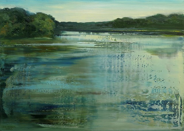 Living room painting by Jagoda Kaczmarczyk-Hudzik titled The Vistula River Landscape LVII/57/