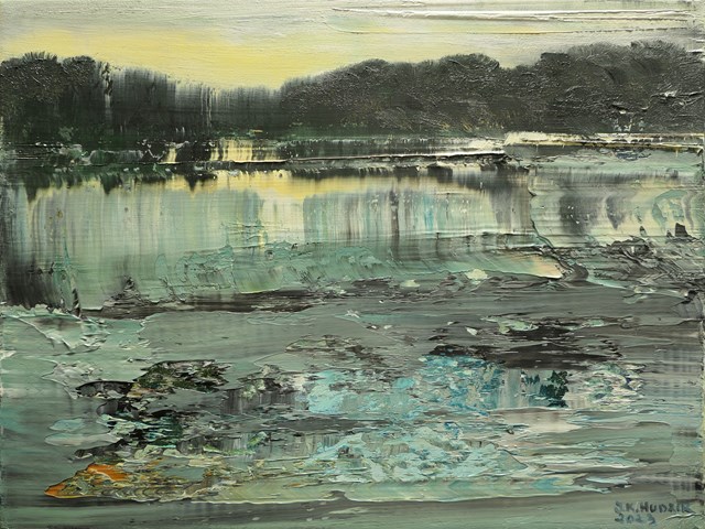 Living room painting by Jagoda Kaczmarczyk-Hudzik titled "Riverside"