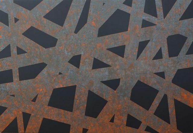 Obraz do salonu artysty Tomek Mistak pod tytułem Perforated corten steel plate 3