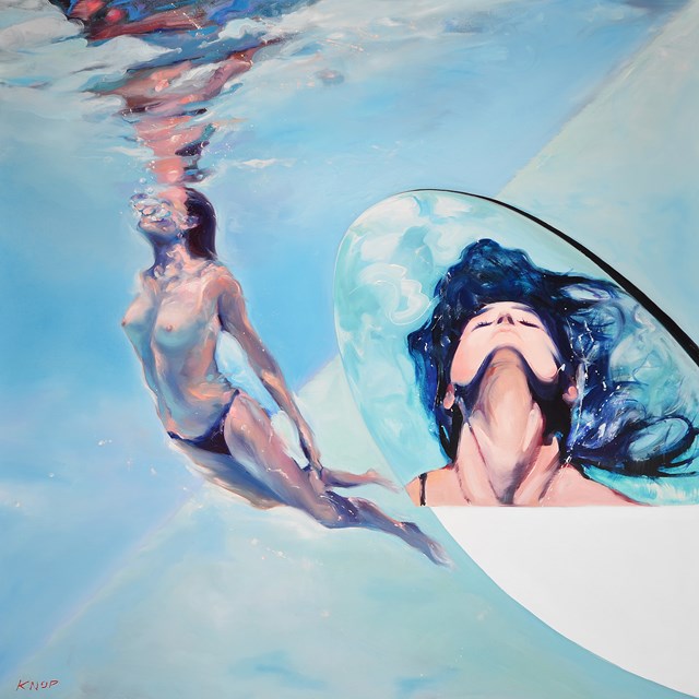 Living room painting by Rafał Knop titled  Madame Lucy 03 Swimming Pool