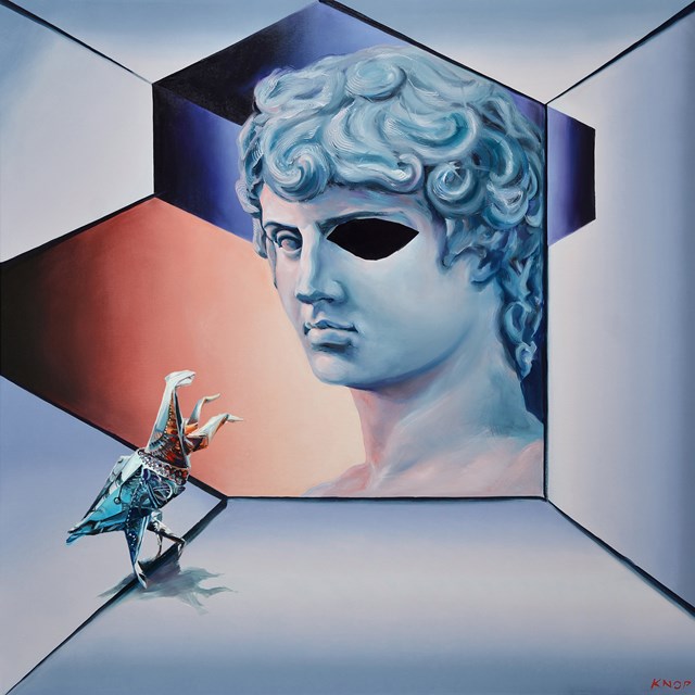 Living room painting by Rafał Knop titled Apollo Centurion LAST XXVI